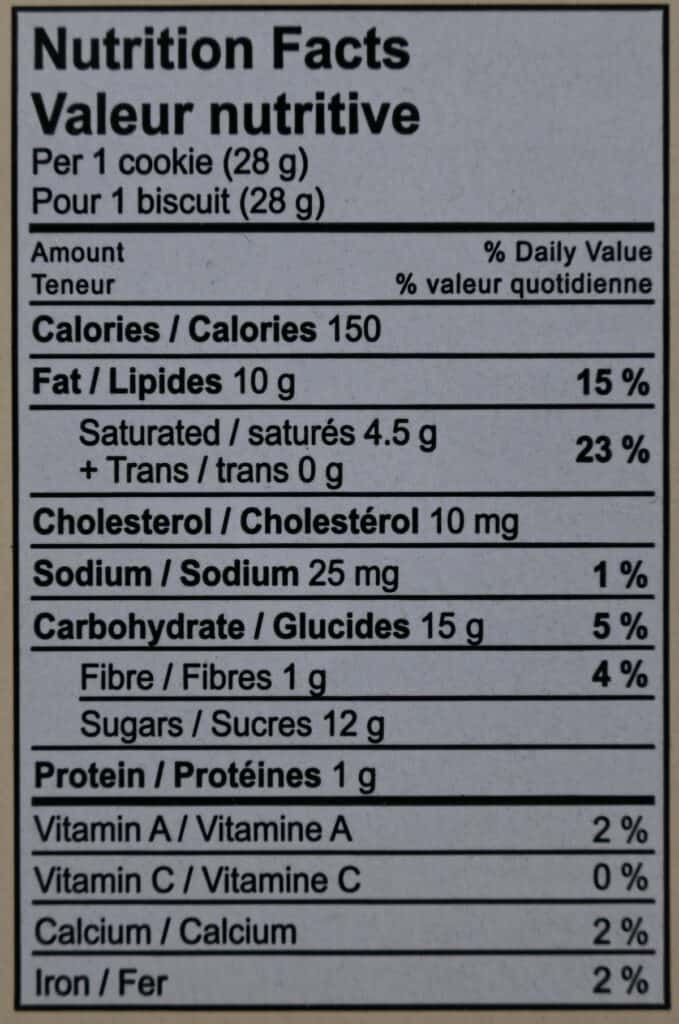 Image of Costco Desserts on Us Laceys  Macadamia Milk Chocolate Cookie Nutrition Facts