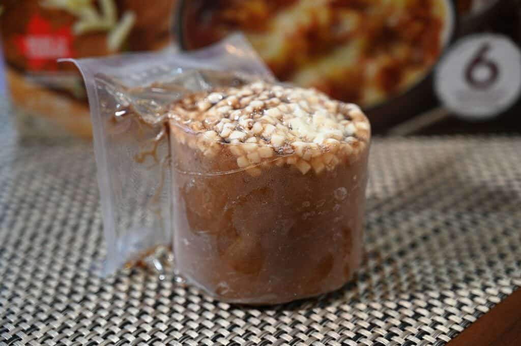 Costco Cuisine Adventures French Onion Soup in vacuum sealed pack sitting on a table. 