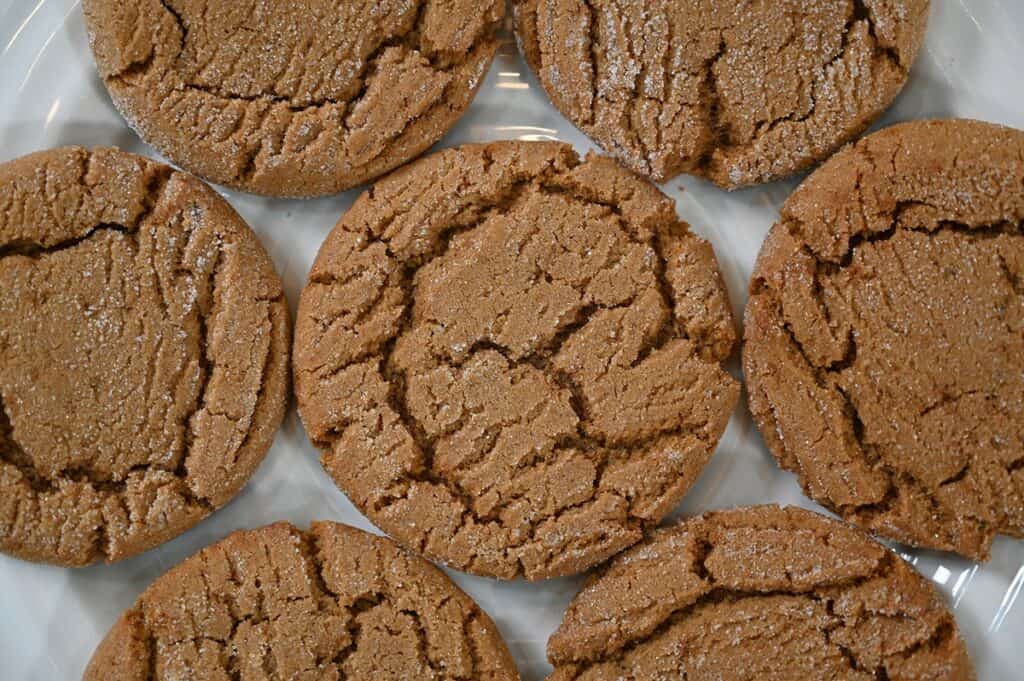Costco Kirkland Signature Ginger Cookies closeup photo of ginger cookies on a plate 
