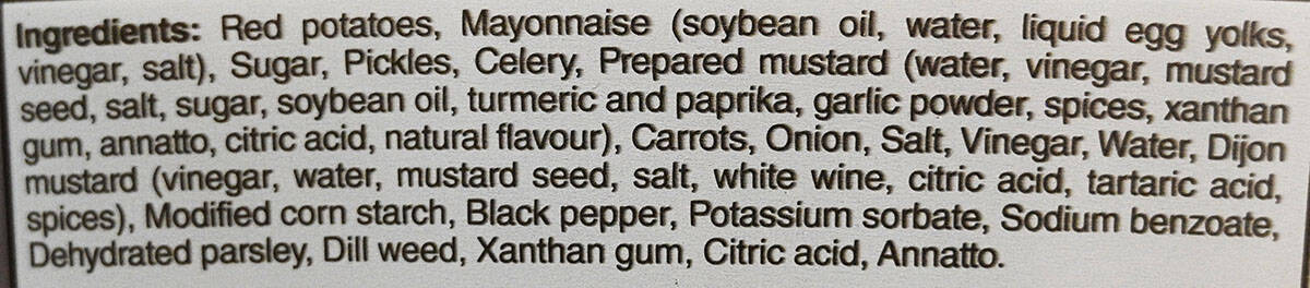 Costco Stonemill Kitchens Homestyle Red Potato Salad ingredients from container.