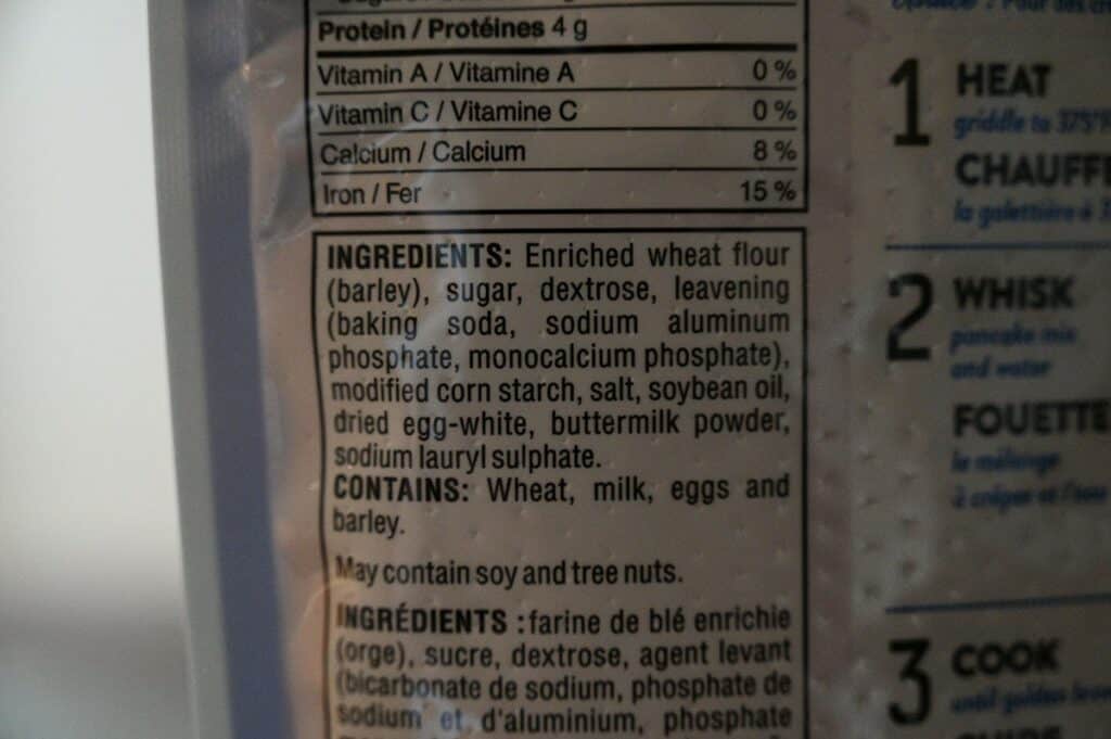 Costco Krusteaz Buttermilk Pancake Mix  ingredients. 
