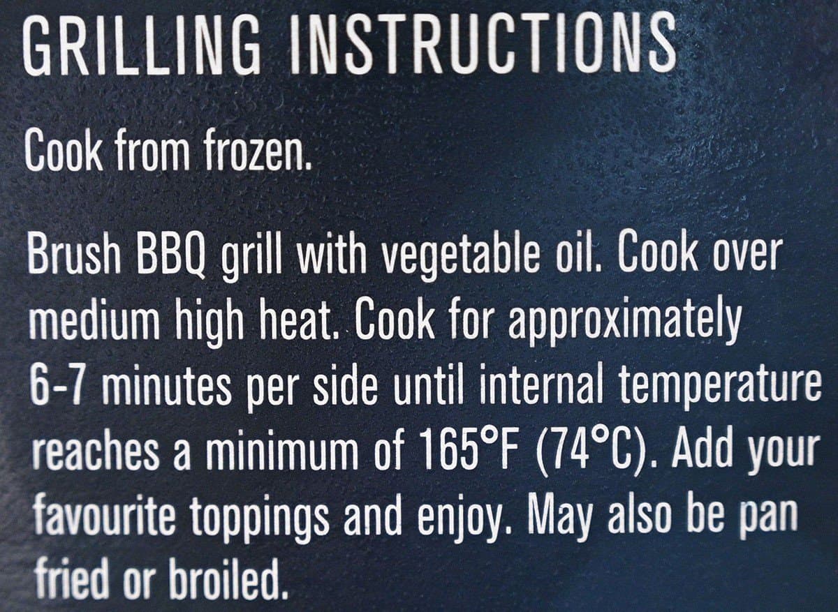 Costco The Keg Prime Rib Beef Burgers cooking instructions. 