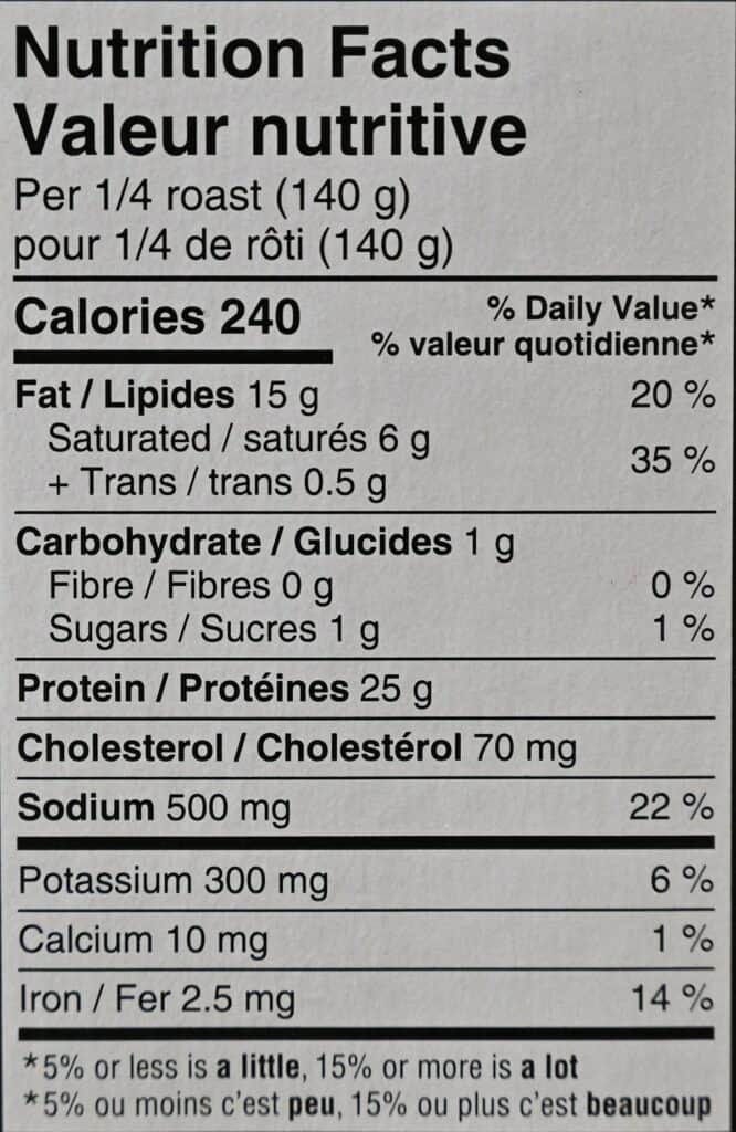 Costco 44th Street Beef Pot Roast Nutrition Facts