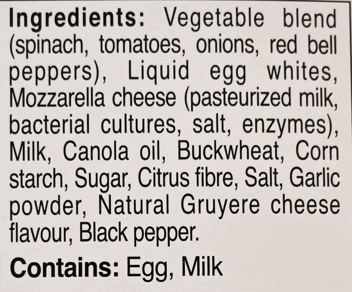 Image of the ingredients list from the back of the box.