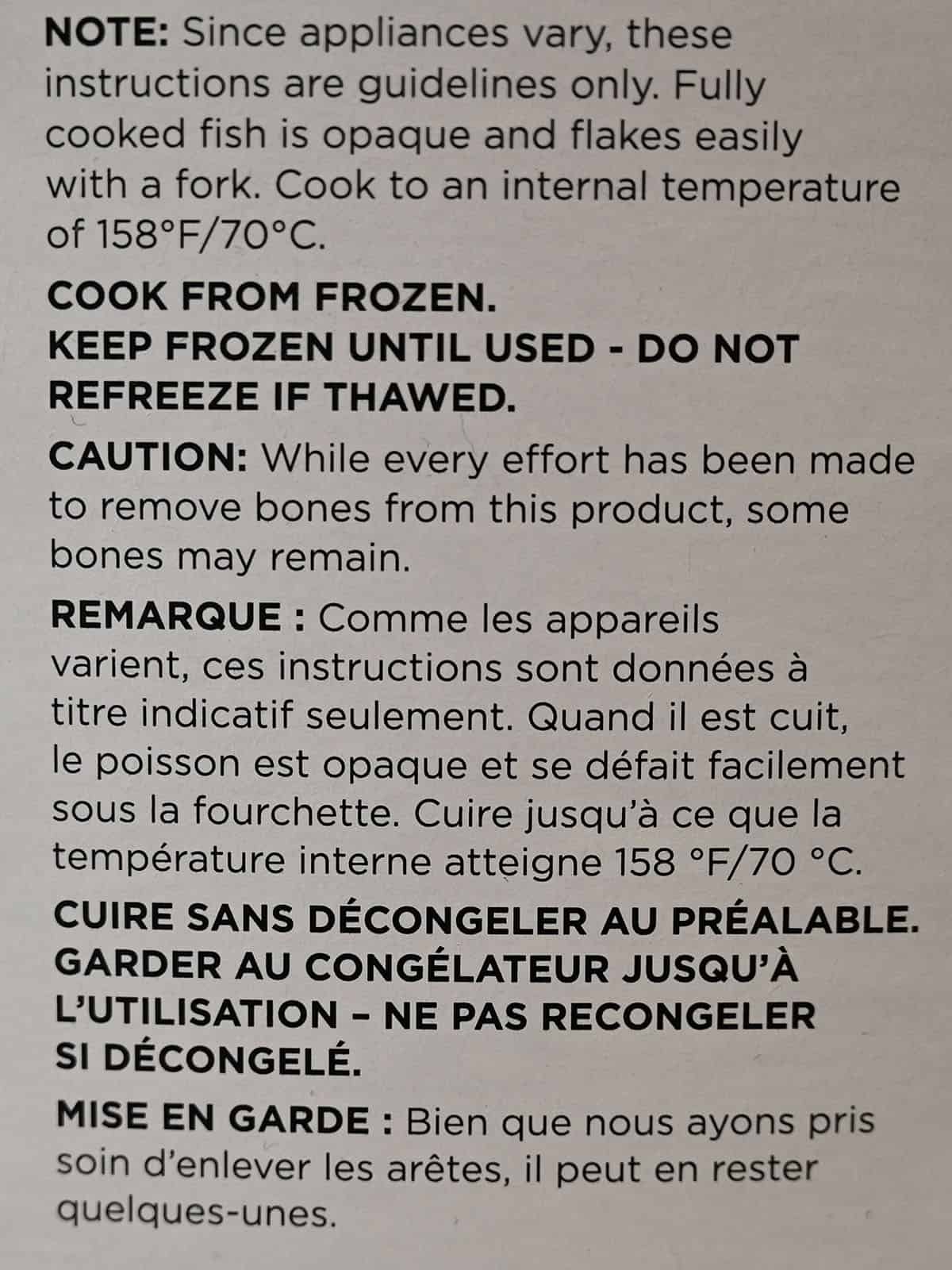 Costco Miso Glazed Cod Cooking Instructions from box. 
