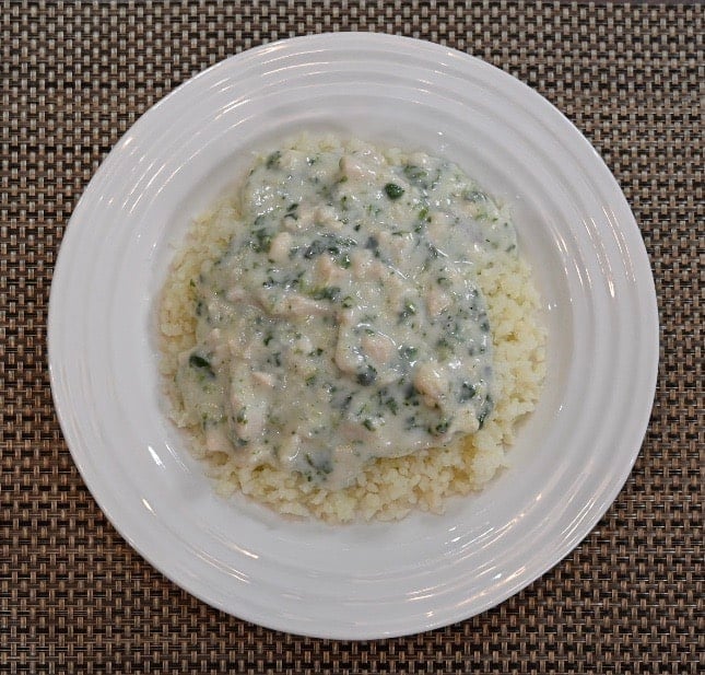 Plated Chicken Florentine with Riced Cauliflower
