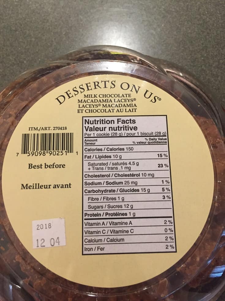 Costco Desserts on Us Laceys Macadamia Milk Chocolate Cookies Review
