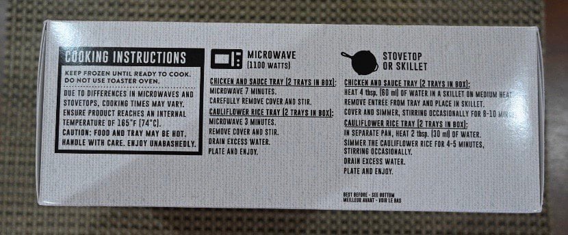 Cooking instructions