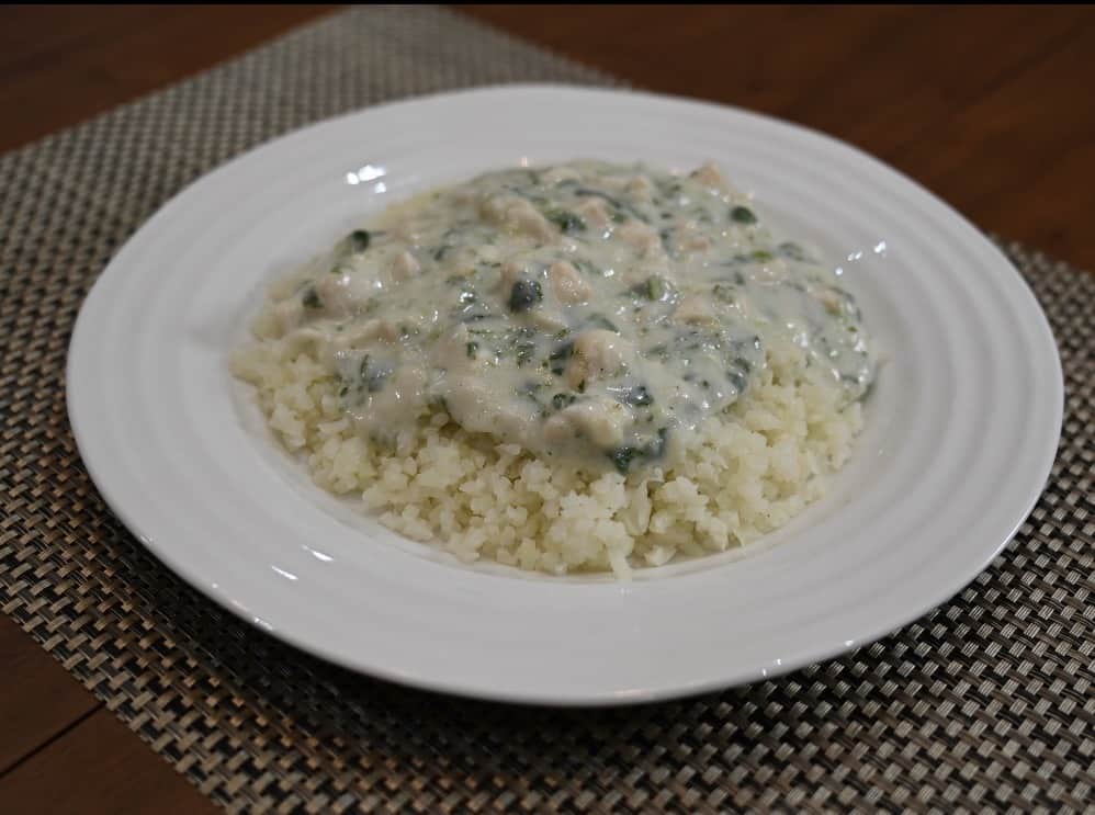 Plated Chicken Florentine with Riced Cauliflower