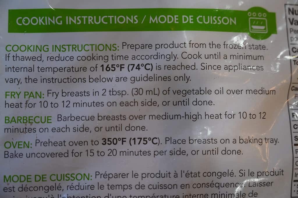 Costco Yorkshire Valley Farms Organic Frozen Chicken Breasts Cooking Instructions