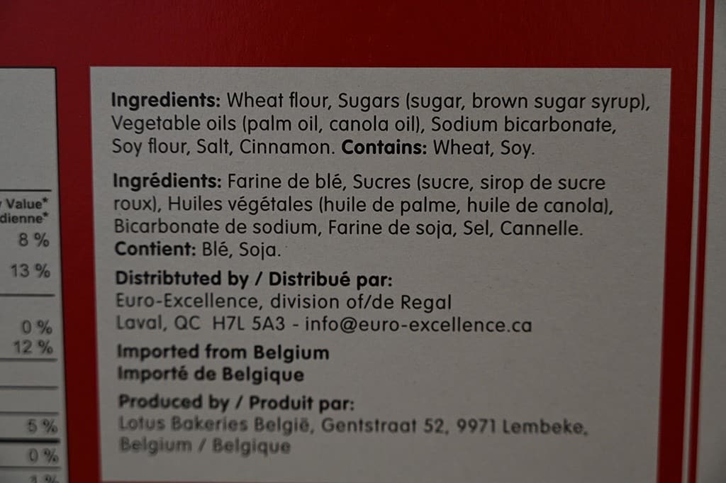 Costco Lotus Biscoff Cookies Ingredients