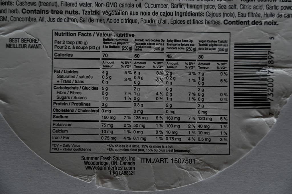 Costco Summer Fresh Summer Fun Pack Dip Nutritional Information