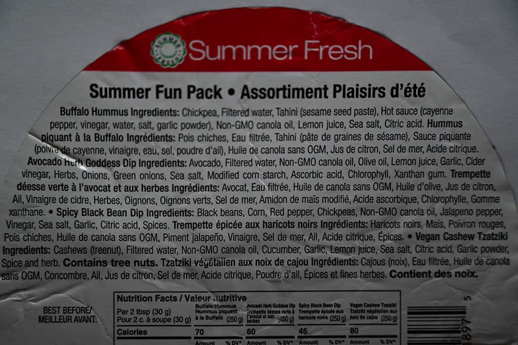 Costco Summer Fresh Summer Fun Pack Dip Ingredients