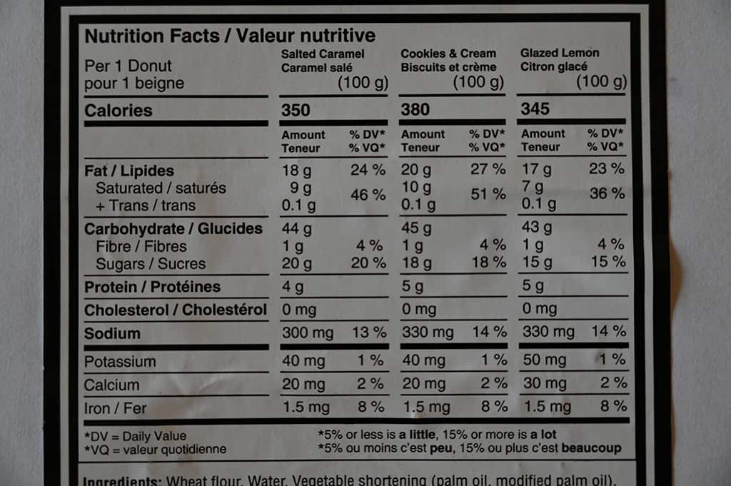 Costco Indulgence Filled Donuts Nutrition Information