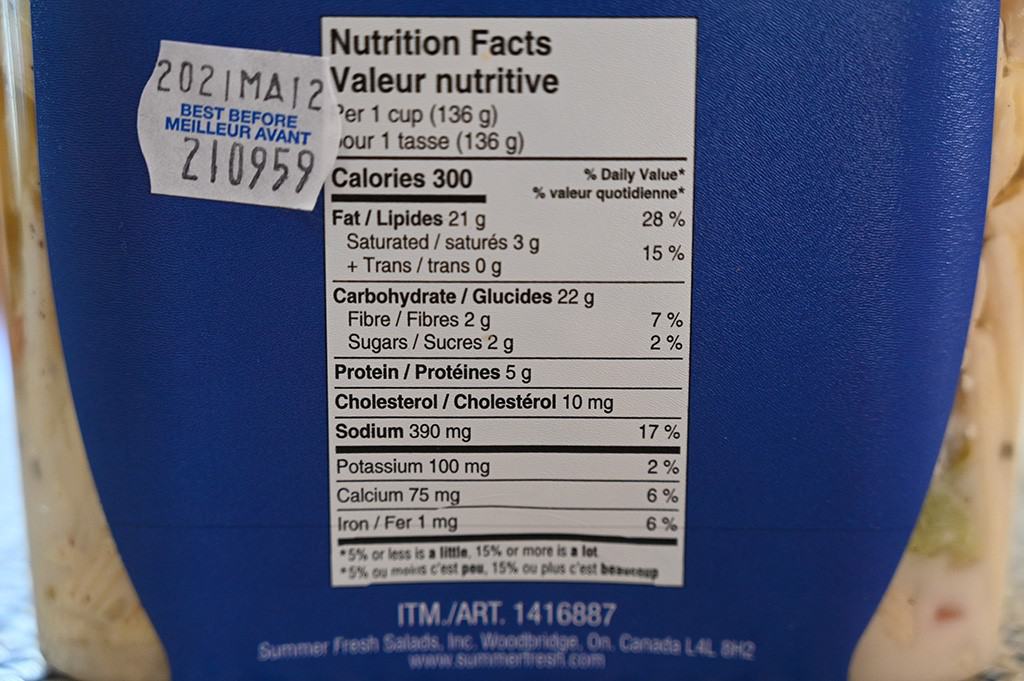 Costco Summer Fresh Greek Penne Pasta Feta Salad Nutritional Information 