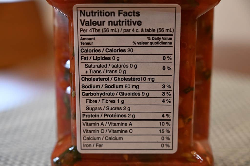 Costco Penny's Pico De Gallo Salsa Nutrition Information