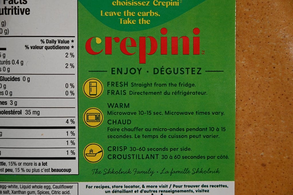 Costco Crepini Egg Wraps 