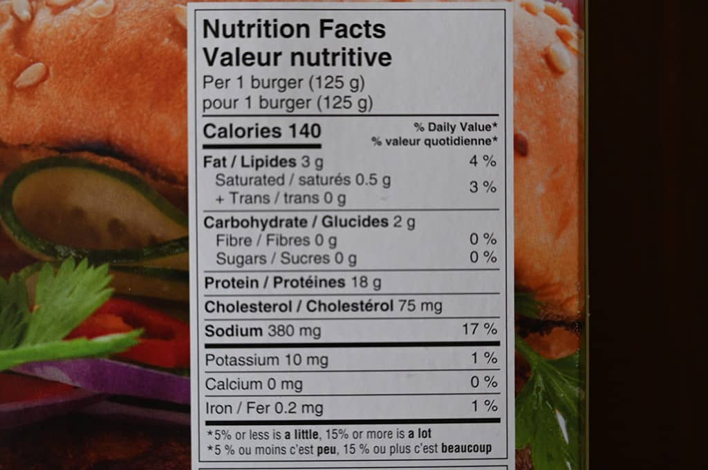 Costco Connie's Kitchen Chicken Burgers Nutritional Information