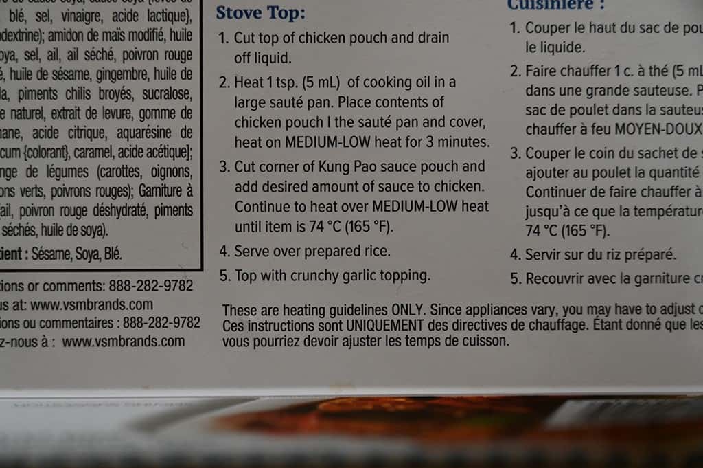 Costco EastWest Cuisine Kung Pao Chicken Cooking Instructions