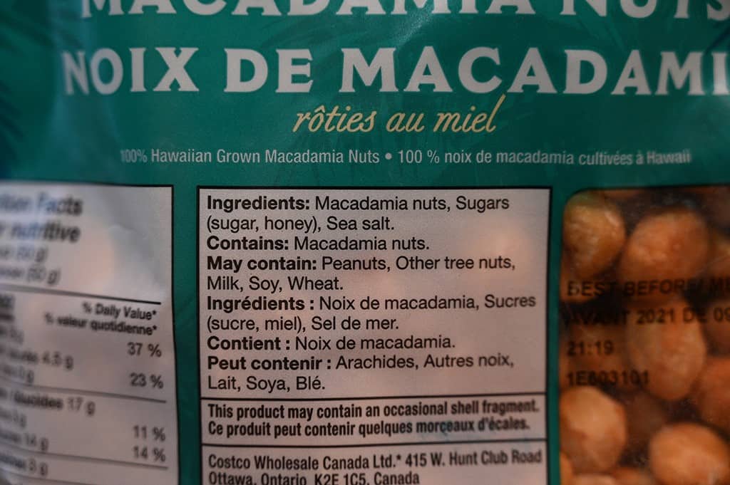 Costco Kirkland Signature Honey Roasted Macadamia Nuts 