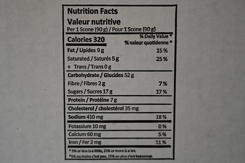 Costco Monte Cristo Whole Wheat Blueberry Scones Nutrition Information