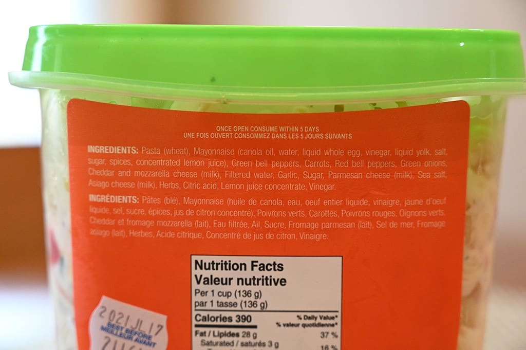 Costco Summer Fresh Macaroni Salad Ingredients