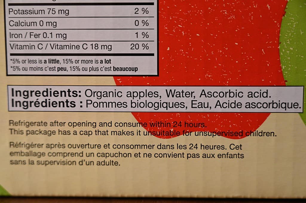 Costco Kirkland Signature Apple Snack Ingredients