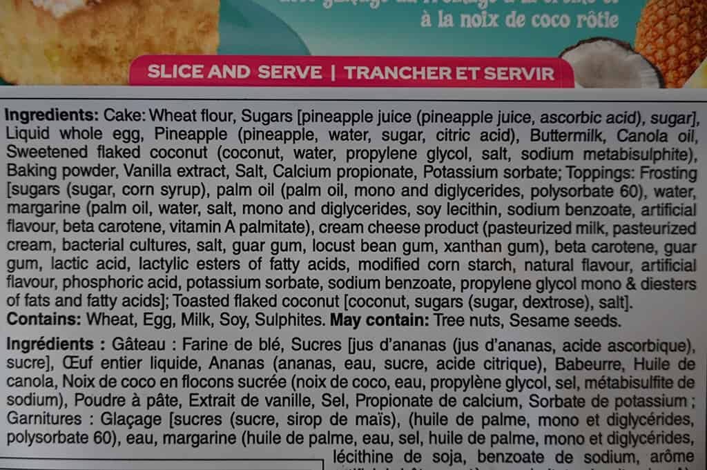 Costco Bread Garden Pineapple Cake Ingredients
