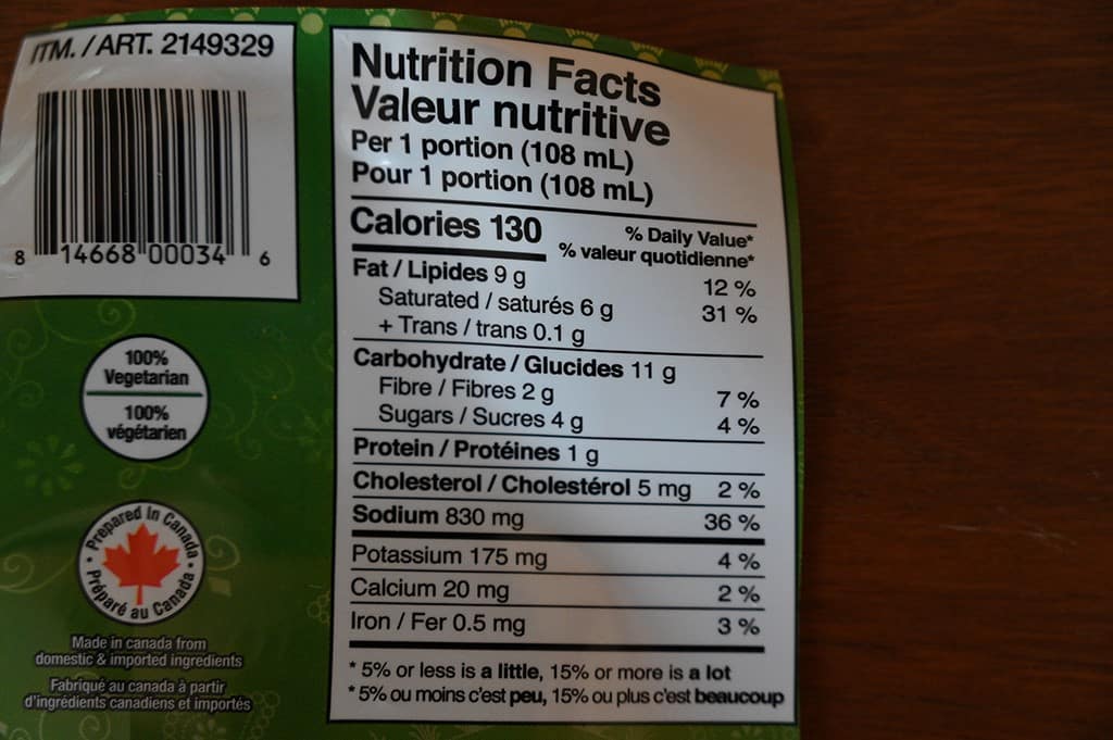 Costco KFI Coconut Curry Cooking Sauce Nutrition Information