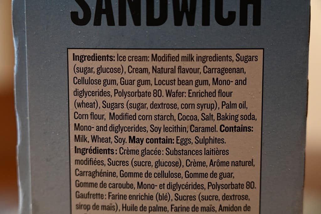 Costco Traditions Mega Sandwich Ice Cream Sandwiches Ingredients