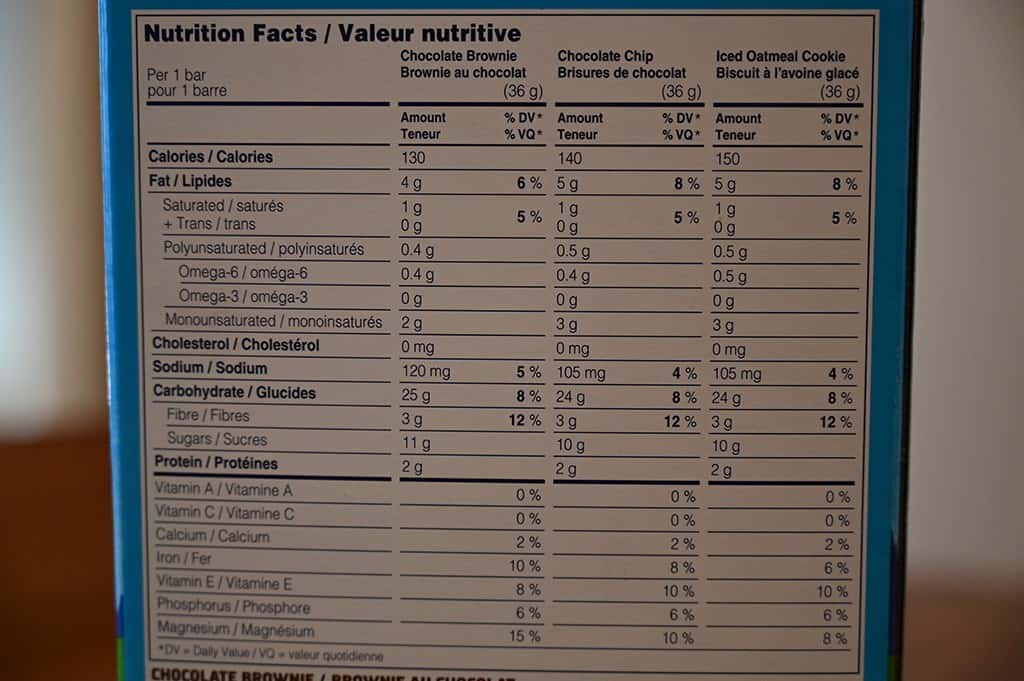 Costco Clif Kid ZBar Nutrition Information