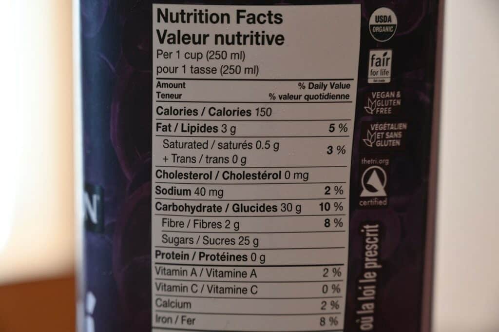 Costco Sambazon Acai Superfood Drink Nutrition Facts