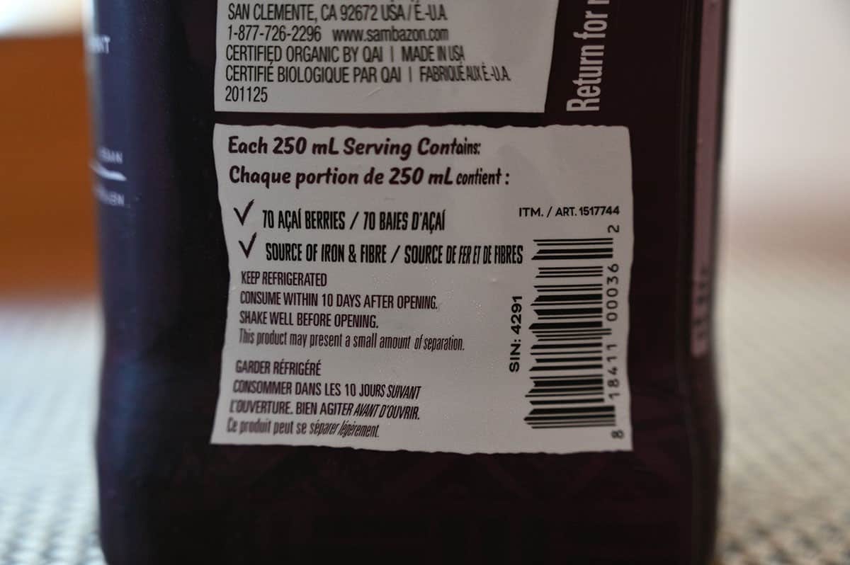 Costco Sambazon Acai Superfood Drink Review Costcuisine