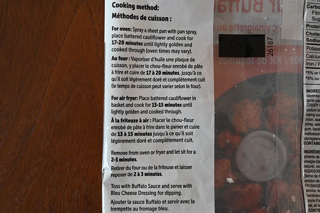 Costco Eat Smart Buffalo Cauliflower Cooking Directions