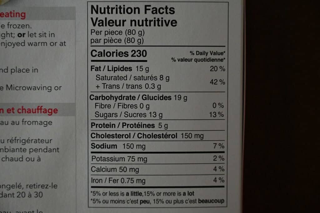 Costco Delcato Japanese Style Cheesecake nutrition facts