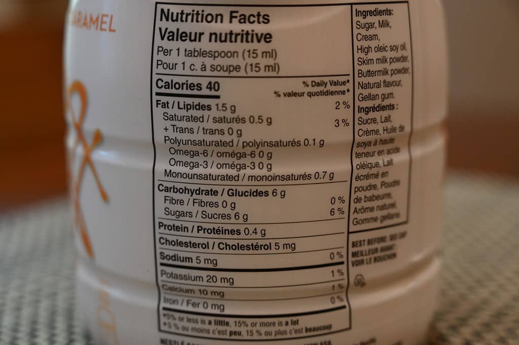 Costco Starbucks Caramel Macchiato Coffee Enhancer Nutrition Information