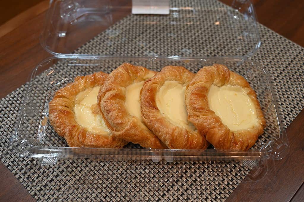 Costco Kirkland Signature Lemon Cream Cheese Danishes open container with danishes