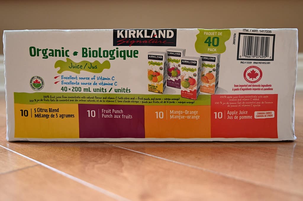 Costco Kirkland Signature Organic Juice Boxes