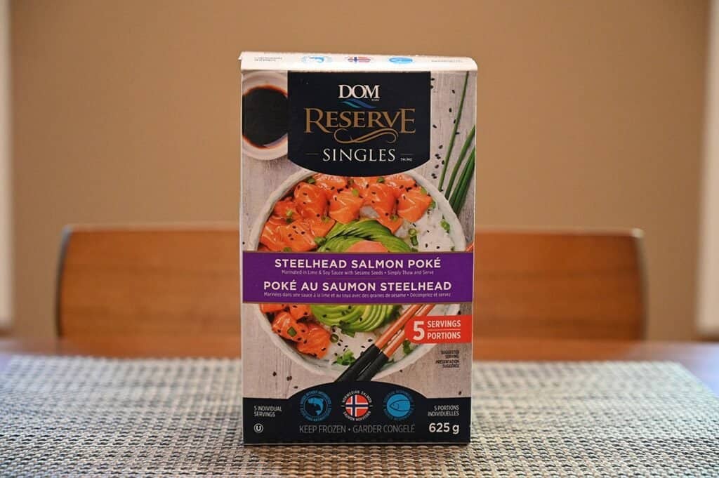 Costco Dom Reserve Singles Steelhead Salmon Poke Box