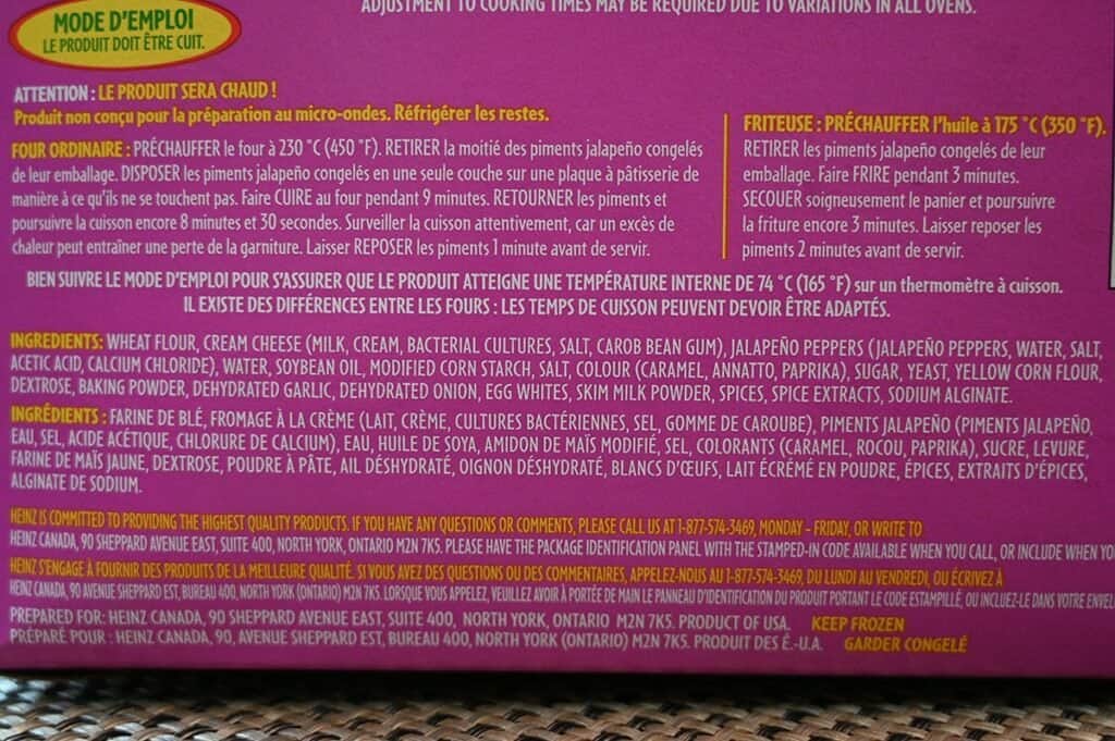 Costco The Original Poppers Stuffed Jalapenos Ingredients