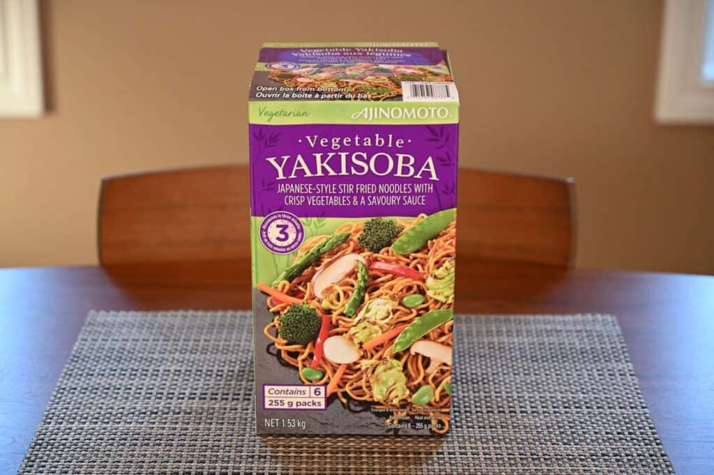 The box of the Ajinomoto Vegetable Yakisoba.