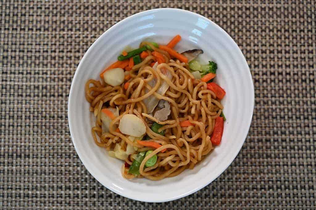 The Vegetable Yakisoba in a bowl.