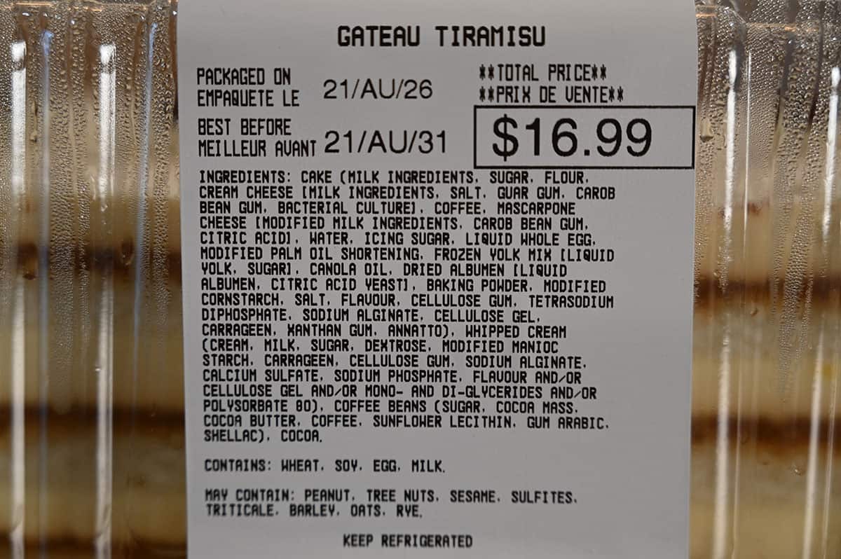 Costco Kirkland Signature Tiramisu Cake Review Costcuisine