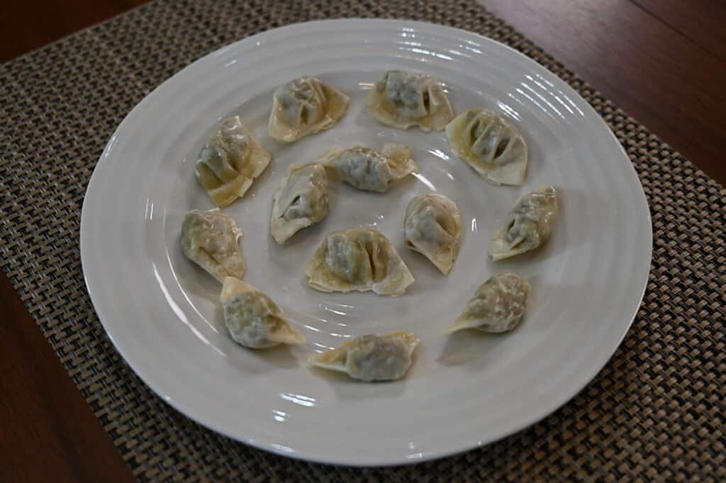 Some of the Mini Wontons on a plate.