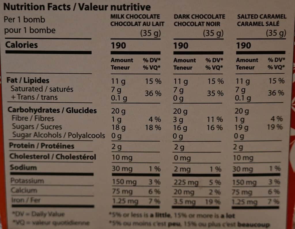 Costco Deavas Hot Chocolate Bombs Nutrition Facts