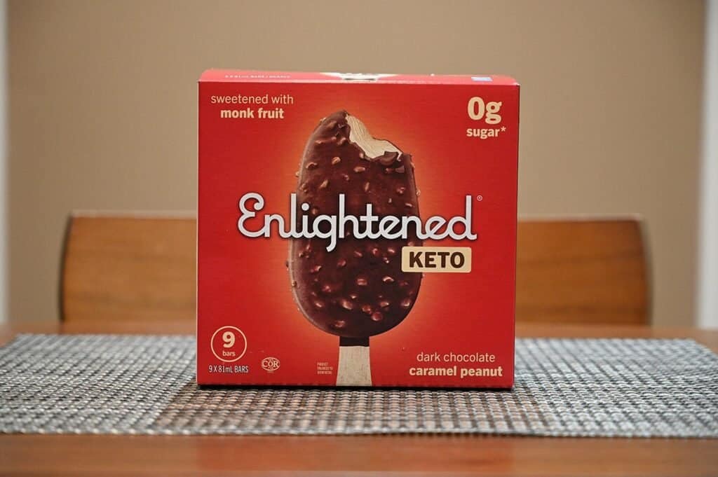 Costco Enlightened Keto Ice Cream Bars box of ice cream bars on table 