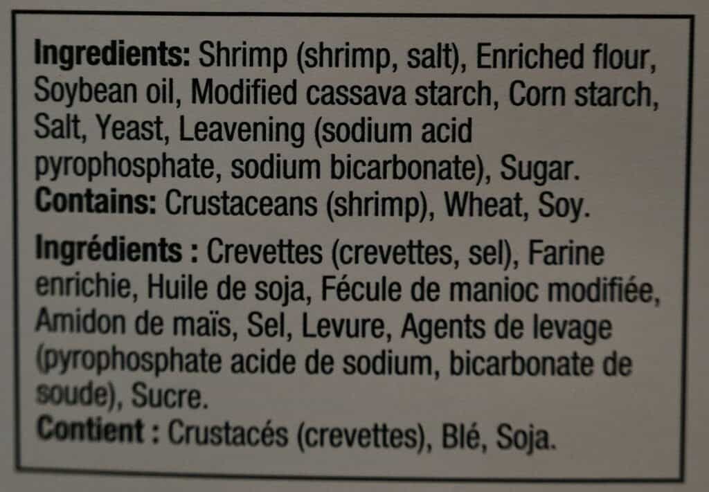 Costco Kirkland Signature Breaded Panko Shrimp Ingredients