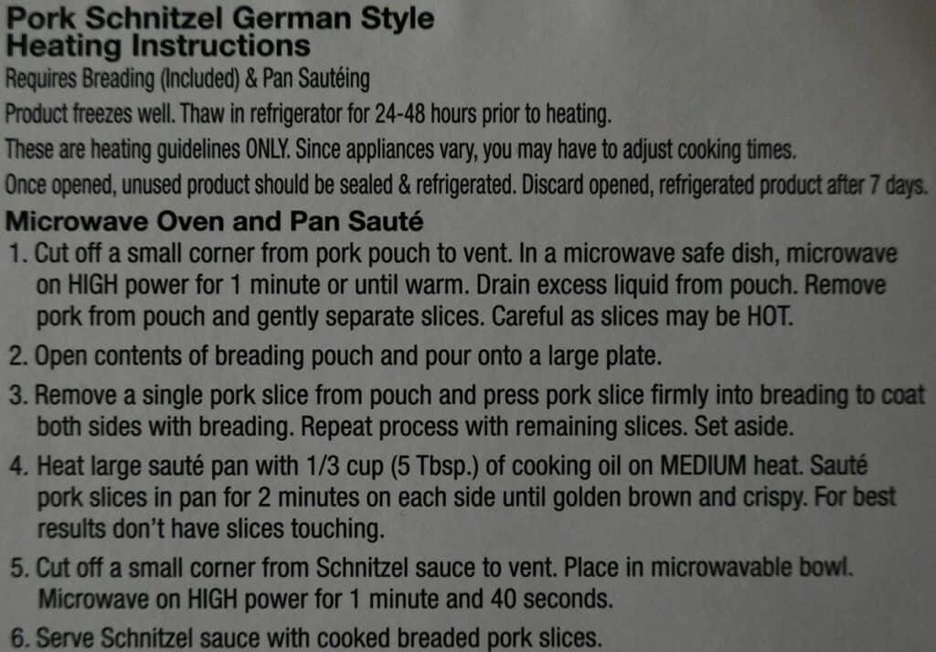 Costco Ventera Pork Schnitzel Cooking Instructions
