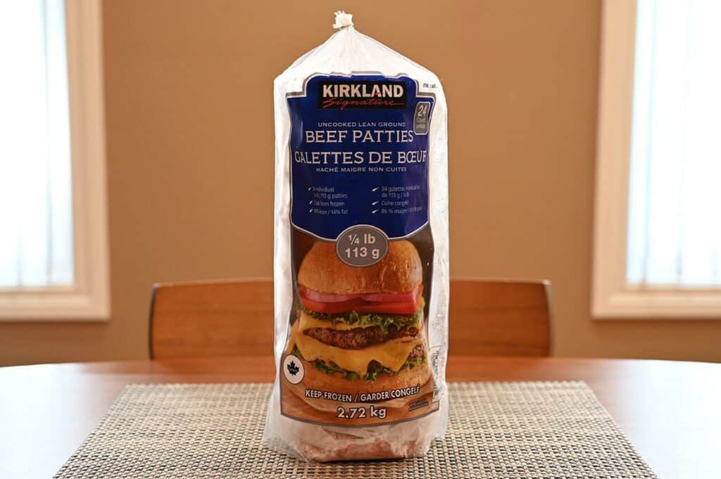 Costco Kirkland Signature Lean Ground Beef Patties bag of burgers