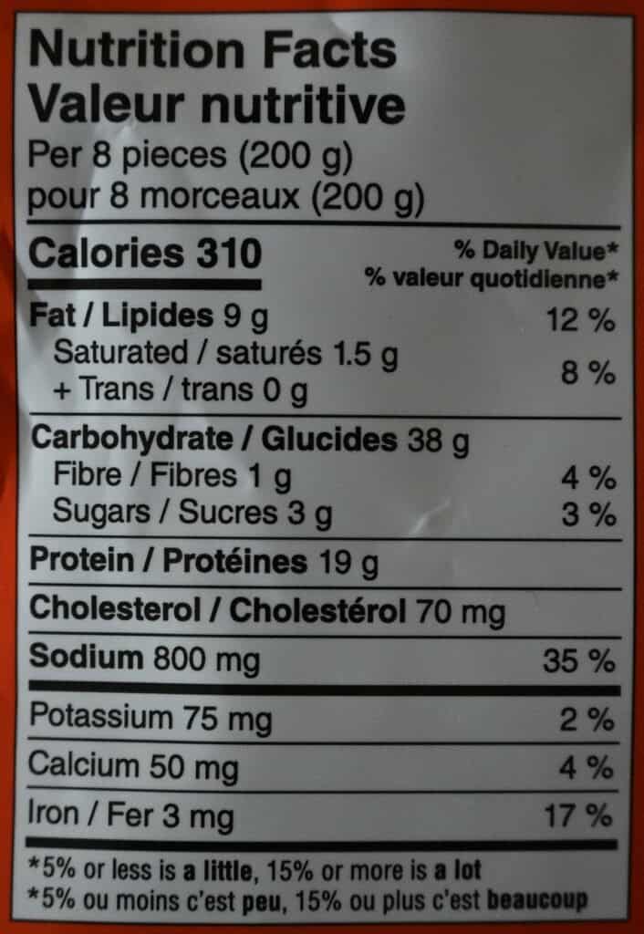 Costco Synear Soup Dumplings Nutrition Facts